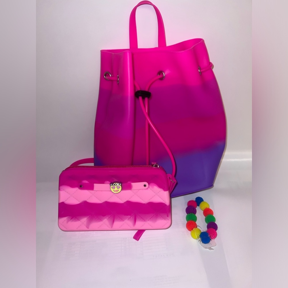 New American Jewel Gummy Bag With Wristlet And Bracelet-multi Color
